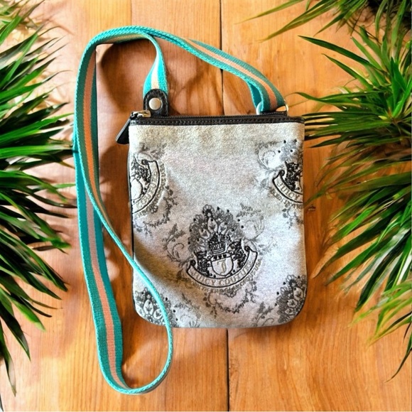 Juicy Couture Handbags - JUICY COUTURE Shoulder Crossbody Grey & Black Purse w/ Canvas Adjustable…